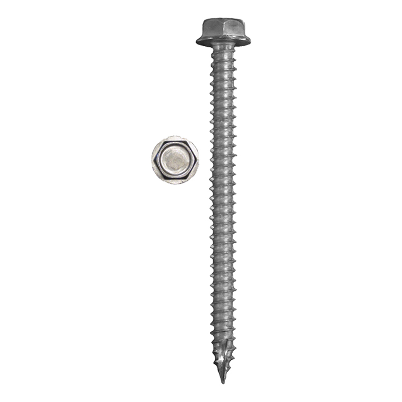 Part Number 16993 5/16" X 4" Hex Washer Head, Coarse Thread, Type 17 Point, 302 Stainless Steel Solar Mounting Screws 20/PK Wgt = 1.80 Lbs
